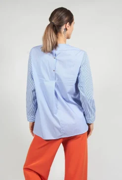 Striped Blouse in Night Blue