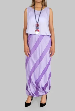 Striped Bubble Skirt in Lavender