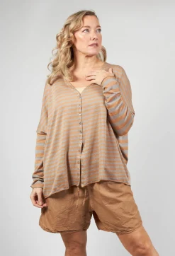 Striped Cardigan in Pottery