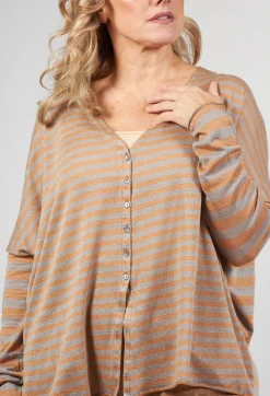 Striped Cardigan in Pottery