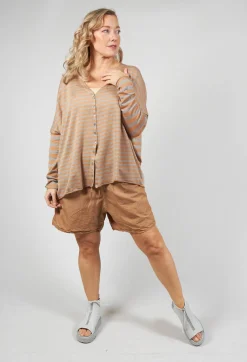 Striped Cardigan in Pottery