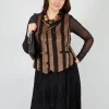 Striped Corduroy Waistcoat in Black and Brown