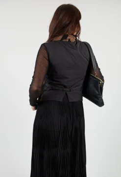 Striped Corduroy Waistcoat in Black and Brown