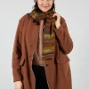 Striped Cotton Scarf in Olive