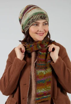 Striped Cotton Scarf in Olive