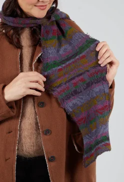 Striped Cotton Scarf in Periwinkle