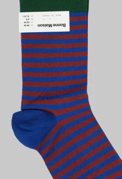 Striped Design Socks in Rayure Ardoise