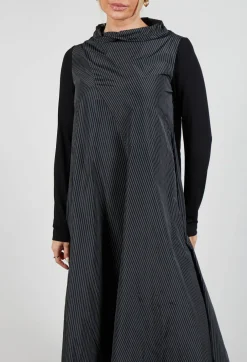 Striped Dras Dress in Black