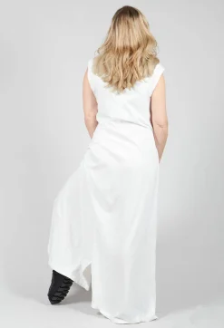 Striped Dye Effect Overalls with V Back in Star White