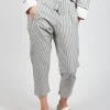 Striped High Waisted Peg Trousers in Unique