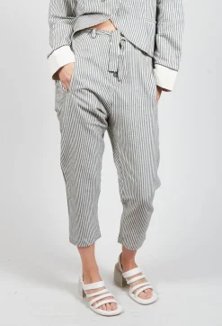 Striped High Waisted Peg Trousers in Unique