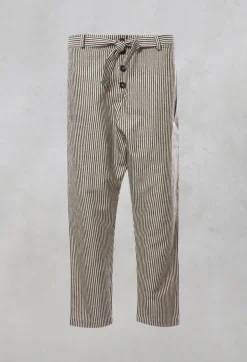 Striped High Waisted Peg Trousers in Unique