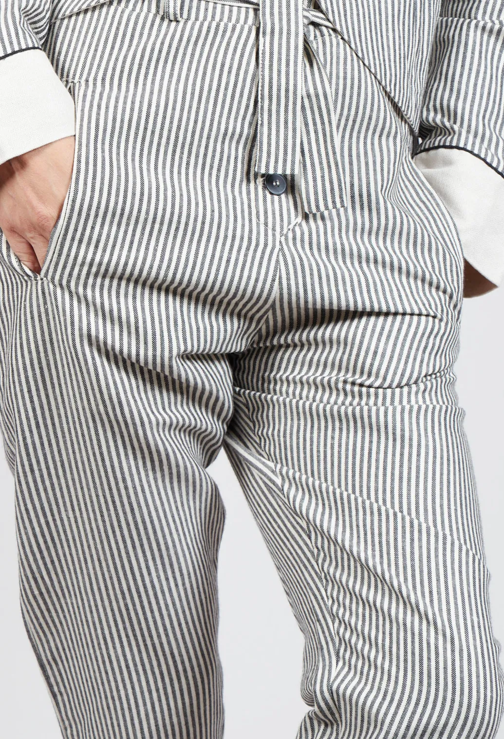 Striped High Waisted Peg Trousers in Unique
