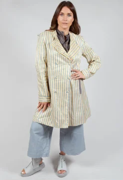 Striped Jacket with Pockets in Yellow