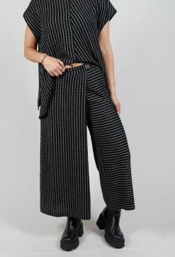 Striped Joso Trousers in Black