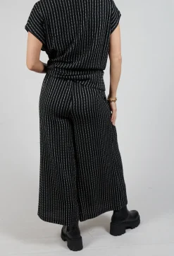 Striped Joso Trousers in Black