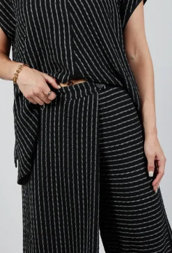 Striped Joso Trousers in Black