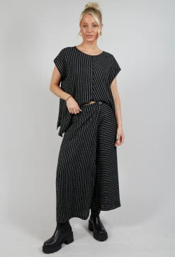 Striped Joso Trousers in Black