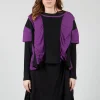 Striped Knitted Top in Black / Purple