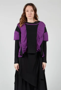 Striped Knitted Top in Black / Purple