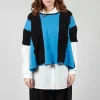 Striped Knitted Top in Black / Blue