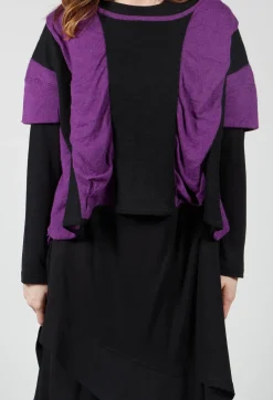 Striped Knitted Top in Black / Purple