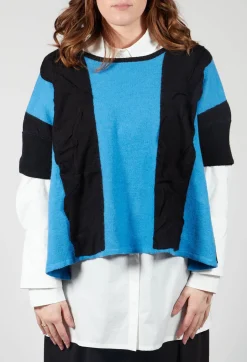 Striped Knitted Top in Black / Blue