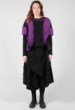Striped Knitted Top in Black / Purple