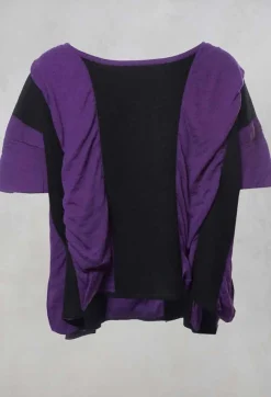 Striped Knitted Top in Black / Purple