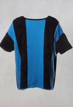 Striped Knitted Top in Black / Blue
