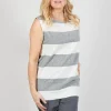 Striped Linen Blouse in Milk/Black