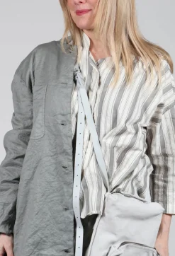 Striped Mandarin Collared Shirt