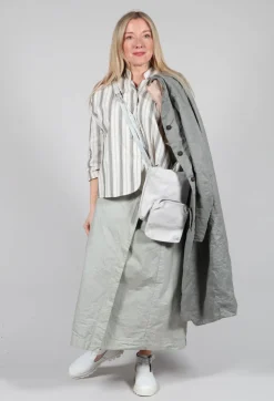 Striped Mandarin Collared Shirt