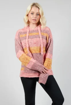 Striped Melange Sweatshirt in Pink