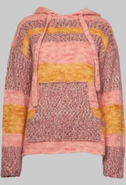 Striped Melange Sweatshirt in Pink