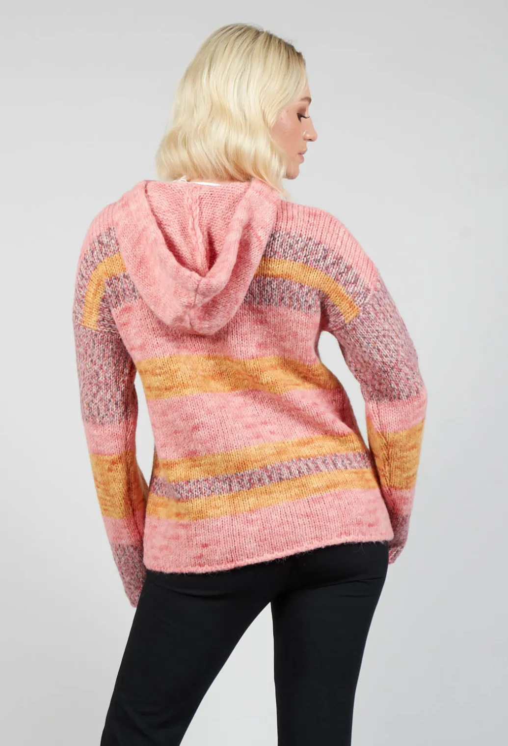Striped Melange Sweatshirt in Pink