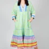 Striped Pattern Dress In Blue