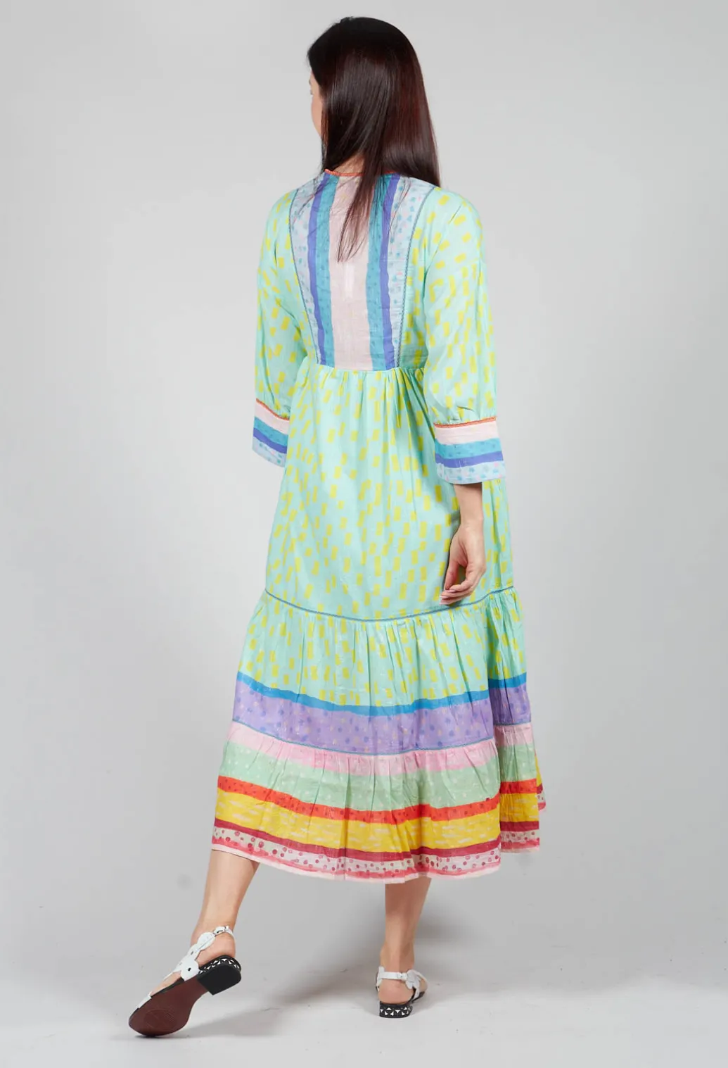Striped Pattern Dress In Blue