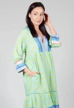 Striped Pattern Dress In Blue