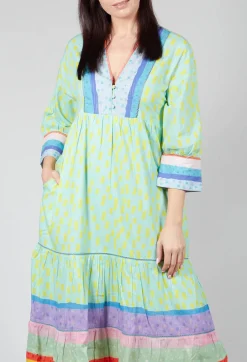 Striped Pattern Dress In Blue