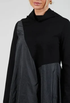 Striped Pinu Dress in Black and White