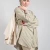 Striped Pleated Back Shirt in Riga Avocado