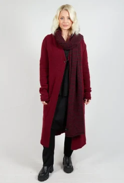 Striped Scarf in Merlot and Black