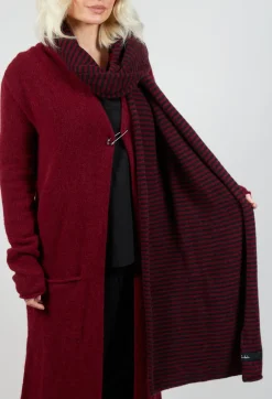 Striped Scarf in Merlot and Black
