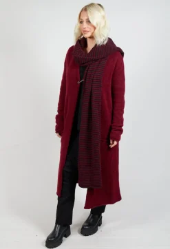 Striped Scarf in Merlot and Black