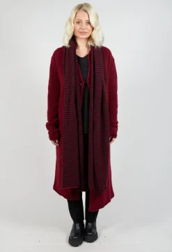 Striped Scarf in Merlot and Black