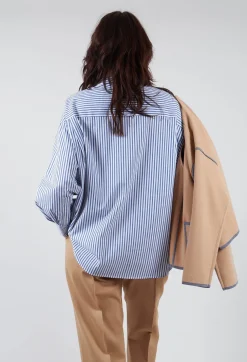 Striped Shirt in Off White and Antacite