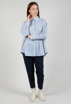 Striped Shirt in Off White and Blue