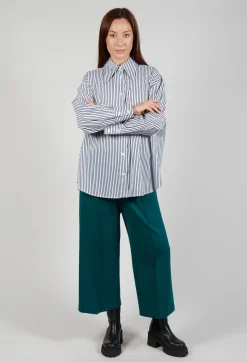 Striped Shirt in Off White and Antacite