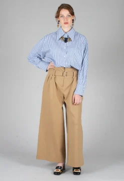 Striped Shirt in Off White and Blue
